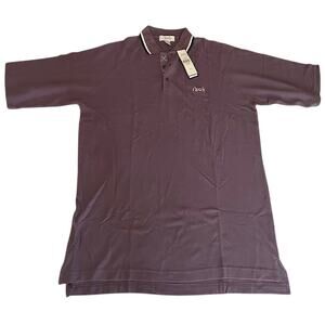 New Izod Shirt Purple White Polo Size L